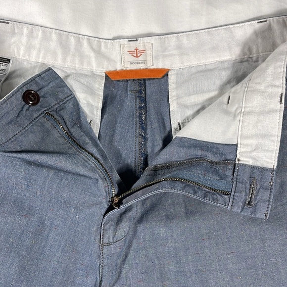 Dockers mens blue basic flat front canvas 10" inseam Bermuda shorts - size 32 - Picture 5 of 11